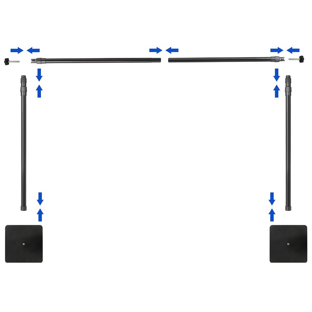 2.4x3 Meters/7.9x9.8ft Heavy Duty Studio Photography Background Support System Metal Backdrop Stand