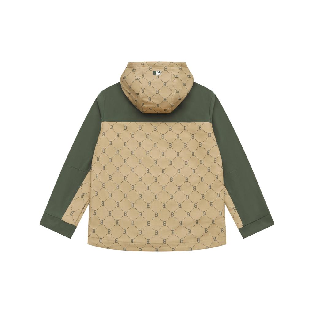 Новая коллекция MLB MONOGRAM Куртка ветрозащитная SS25 Boston Red Sox Унисекс Темно-хаки 3AWJM0151-43KAD