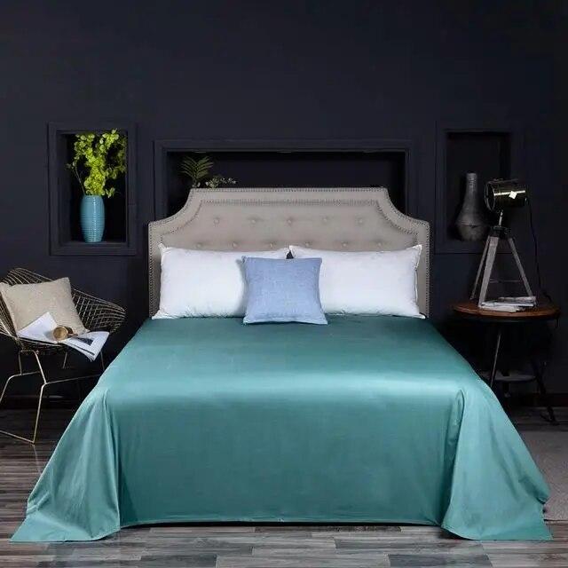 40 однотонных простынь из 100% египетского хлопка, атласное покрывало, длинное штапельное хлопковое наматрасник, белое, фиолетовое, желтое, постельное белье