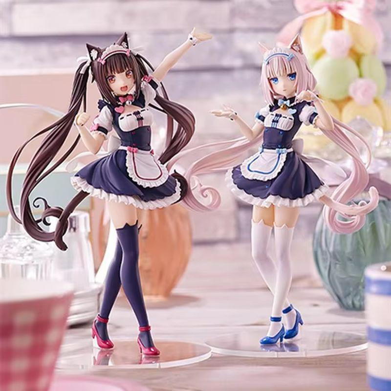 Фигурка Chocola Vanilla из Nekopara Милая Кошка-Горничная Персонажи Аниме Модели Кавайная Статуэтка для Гаража Настольные Украшения Подарок Для Фаната Аниме