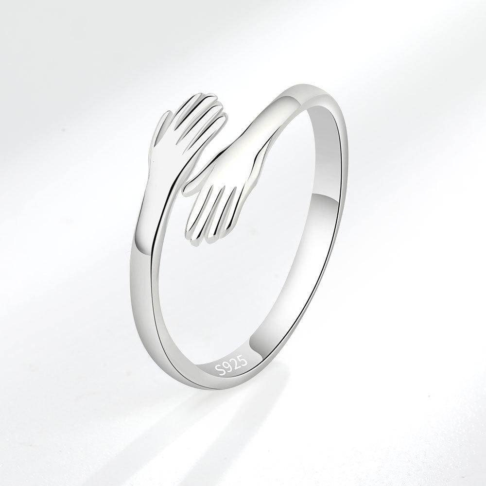 Geometric Glossy Concave Convex Shaped Ring Female Niche Design Personality High Sense Finger Ring Ins Cold Temperament Opening Index Finger Ring