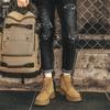 Мужские осенние высокие рабочие ботинки в британском стиле, мужские кожаные водонепроницаемые рабочие ботинки средней высоты для пустыни
