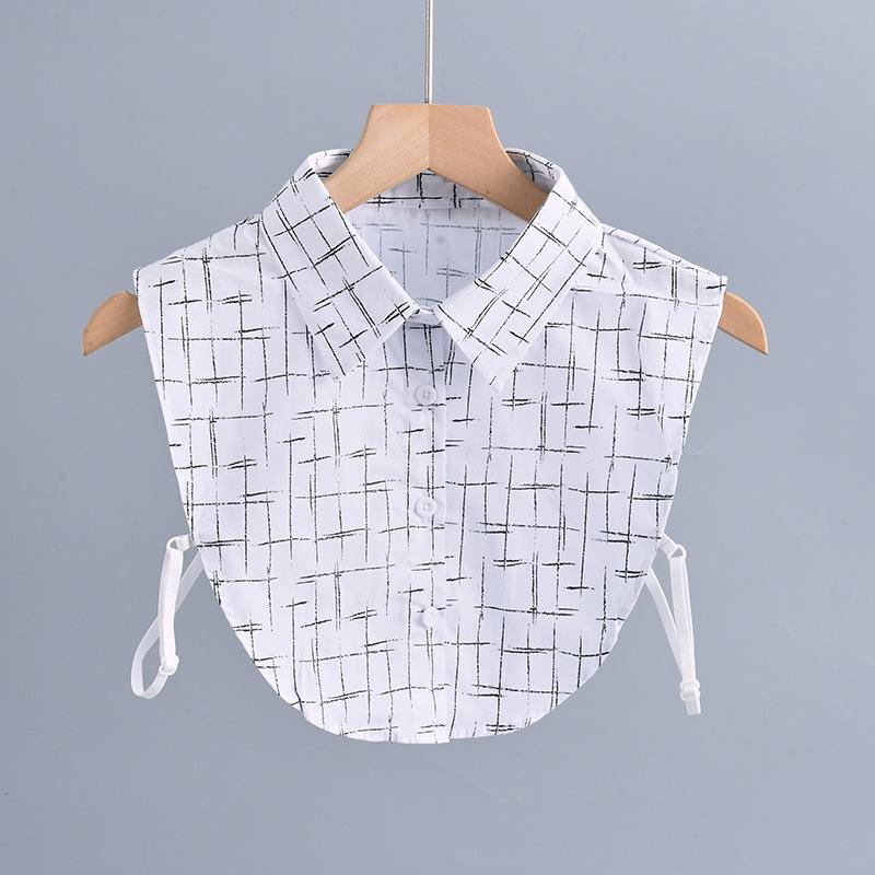 New Fake Collars Woman Vintage Half Shirt False Collar Woman Embroidery Detachable Lapel Collar Faux Col Accessories