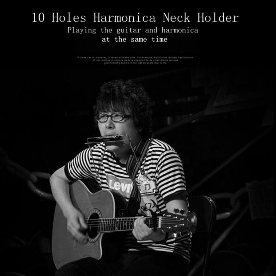 Металлический держатель для губной гармошки с 10 отверстиями, регулируемая подставка для губной гармоники, стойка для губной гармошки