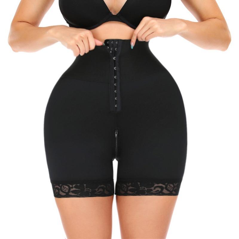 Plus Size Shaperwear Wide Waistband Zip Crotch Butt Lifting Tummy Control Pants