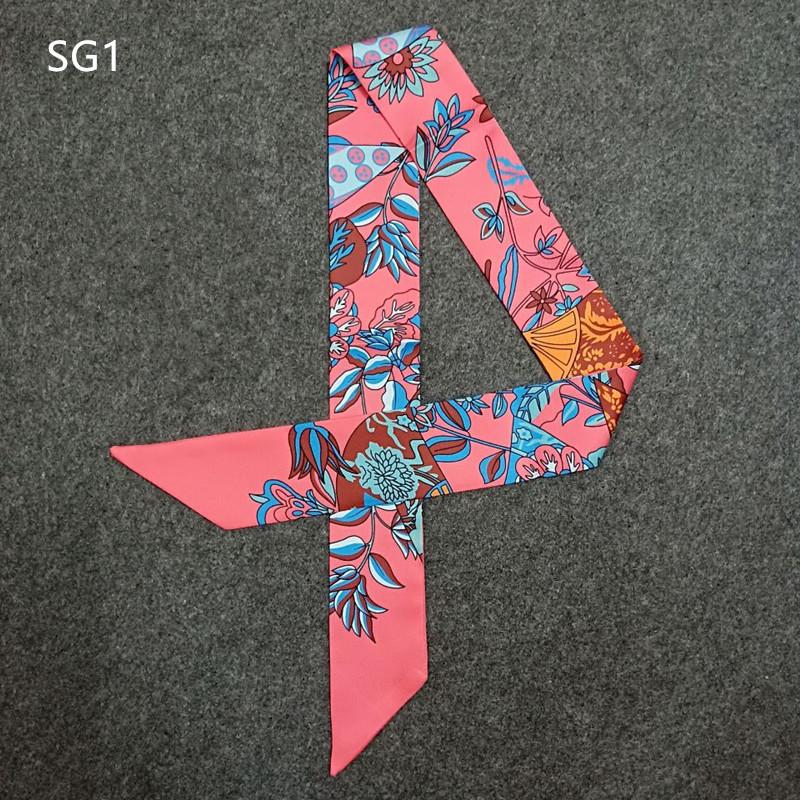 Fan Butterfly Printing Skinny Bag Scarf 2024 New Small Silk Scarf For Women Luxury Brand Foulard Women Tie Fashion Head Scarves