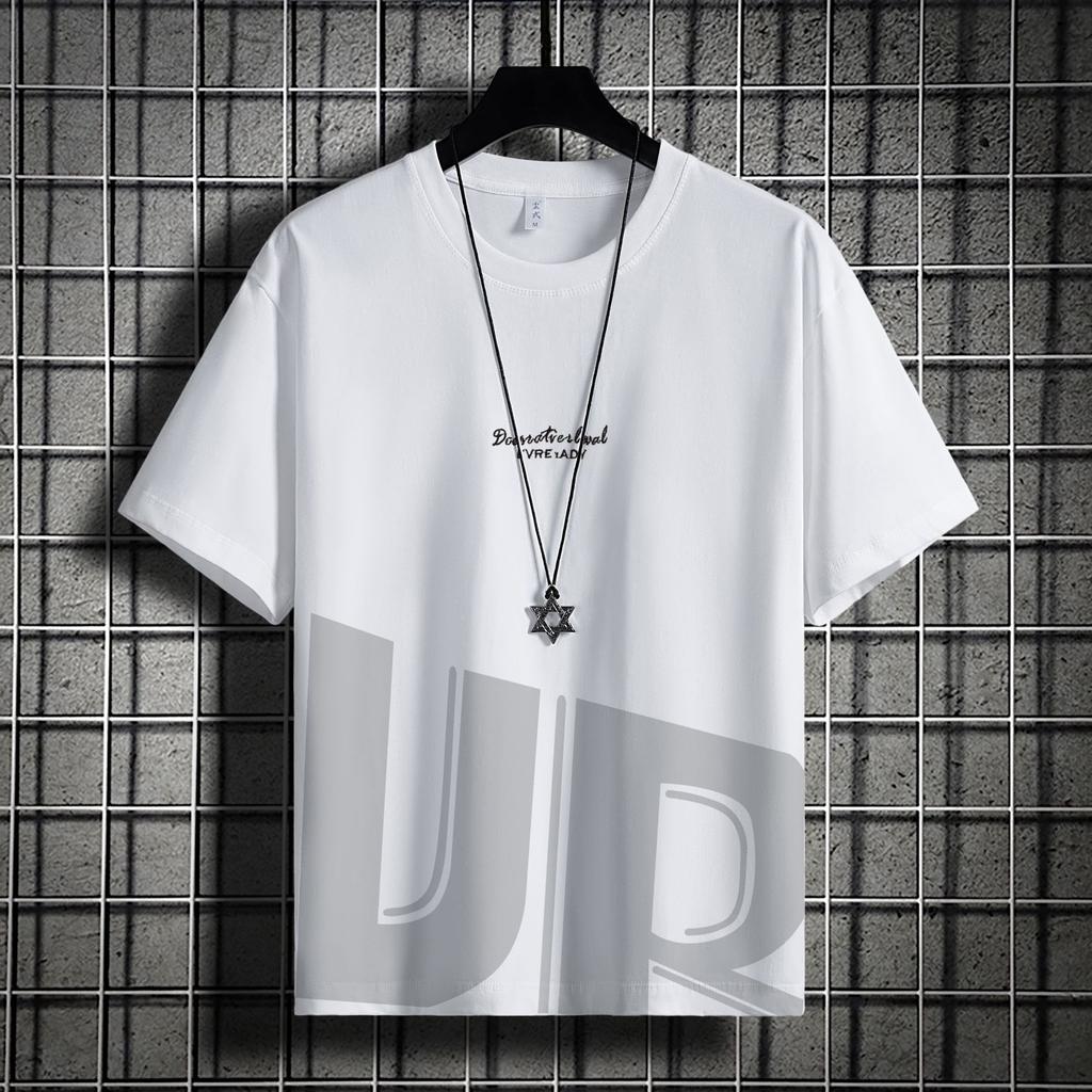 Short-Sleeved T-Shirt Men'S Summer Thin Ice Silk Loose Trendy T-Shirt Half-Sleeved Casual Clothes