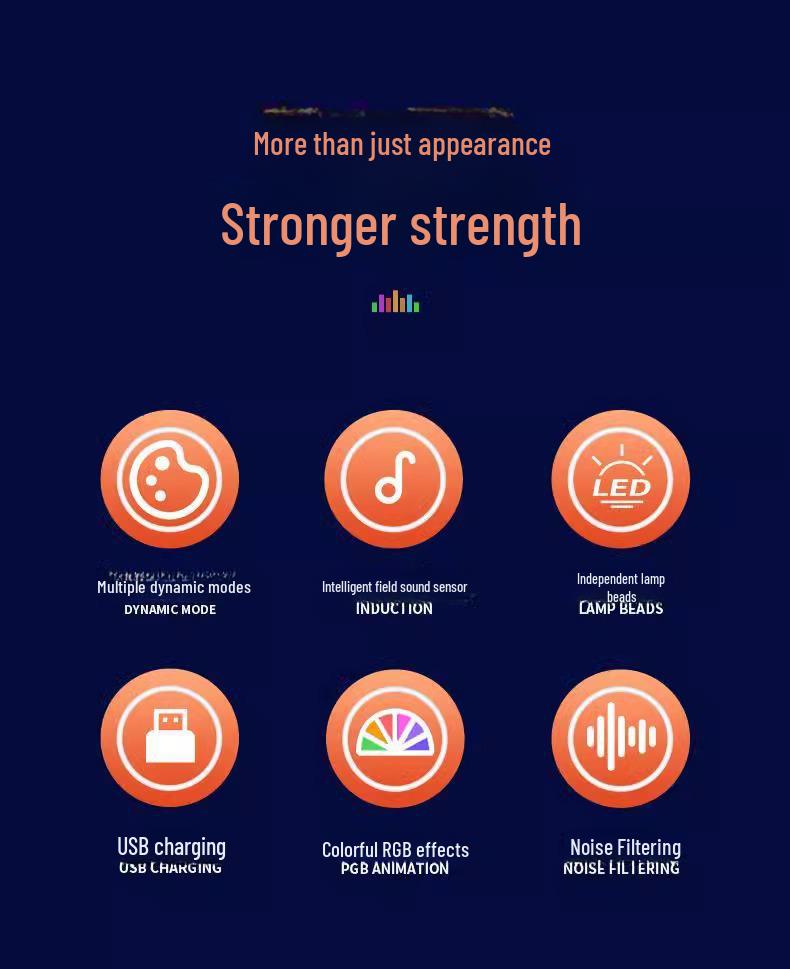 3D Звукосниматель Ритм Свет: Управляемая голосом игровая подсветка для настольного компьютера с синхронизацией экрана