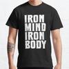 Summer Men Fashion Casual Short Sleeves Iron Mind Iron Body Black Tees Oversized T-shirts