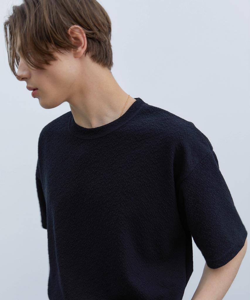 TRIP LE SENS Vintage Jacquard Texture T-Shirt_Ivory
