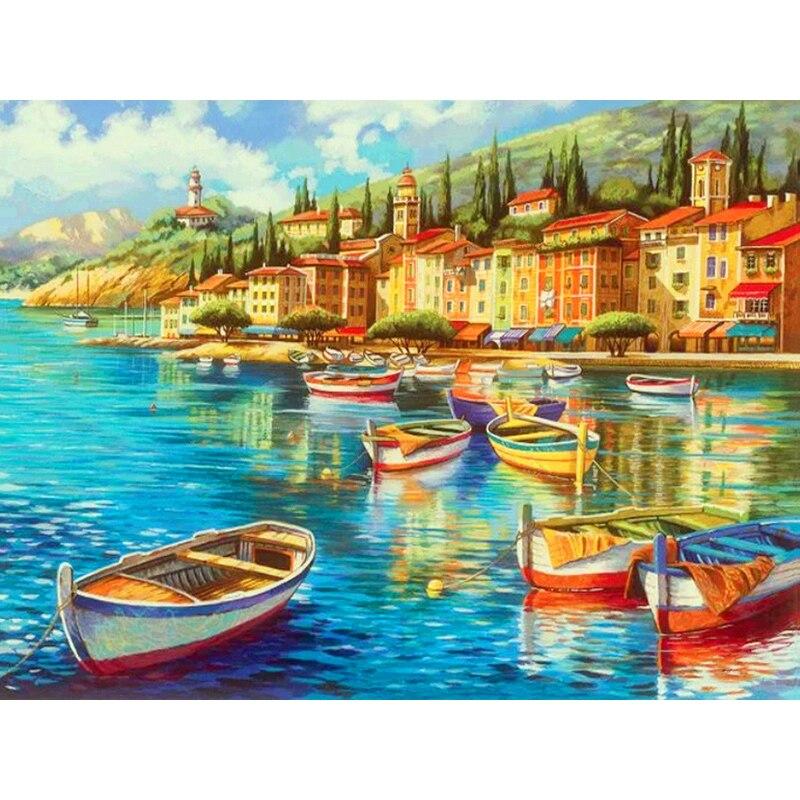 Новый 5D DIY алмазная живопись вид на море Алмазная вышивка паром вышивка крестом полная круглая дрель ремесла домашний декор ручной подарок