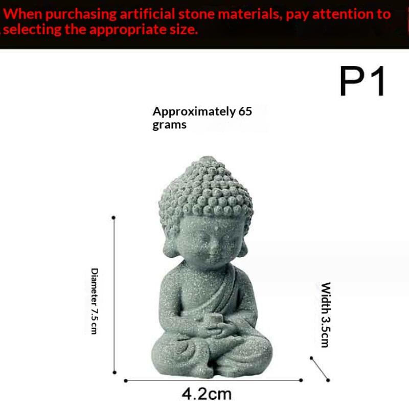 Статуя Будды в китайском стиле, милые фигурки маленьких монахов, ландшафтный дизайн с мхом для аквариума, дзен, восточная эстетика, украшение для сада