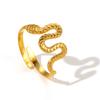 Stainless Steel Rings High-end Sense Snakes Personality Fashion Adjustable Open Lovers Ring For Women Zircon Banquet Gifts New