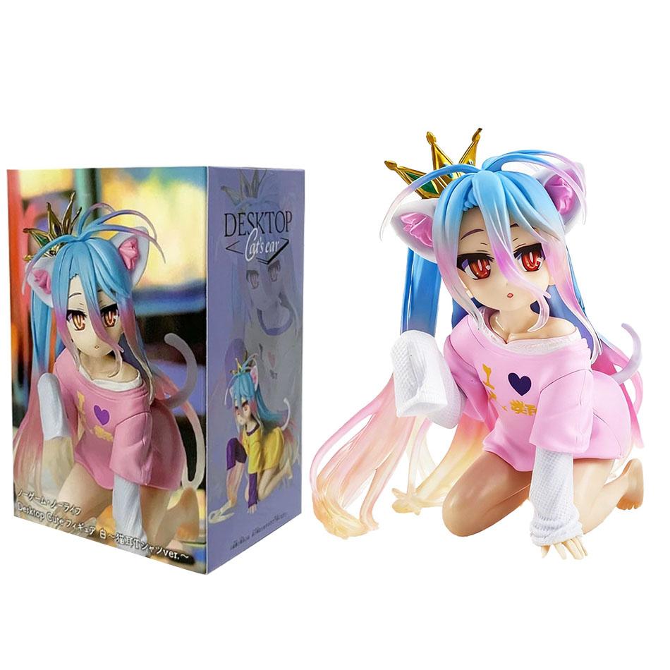 Новая аниме фигурка No Game No Life, настольная, милая, с ушками кошки, Широ, фигурка действия, украшения для комнаты, ПВХ, модель для коллекции взрослых, куклы, игрушки