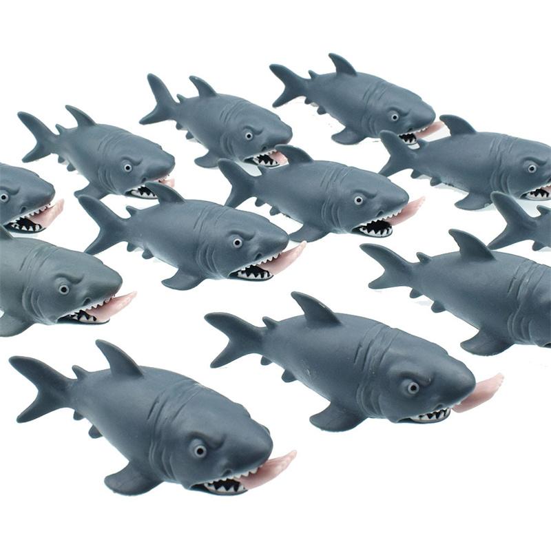 Funny man eating shark squeezing novel and interesting toys scary animals pranks humor easy stress relief stress resistant toys