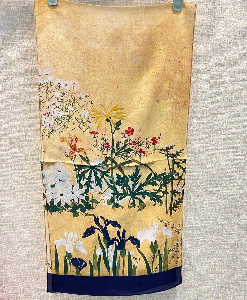 Mulberry Silk Silk Scarf Spring, Summer And Autumn With Shirt Versatile Emma Yellow Double Wrinkle Long Streamer Women