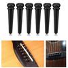 Set of 6 Ebony Guitar Bridge Pins with Abalone Shell Decoration for Acoustic Folk Guitars