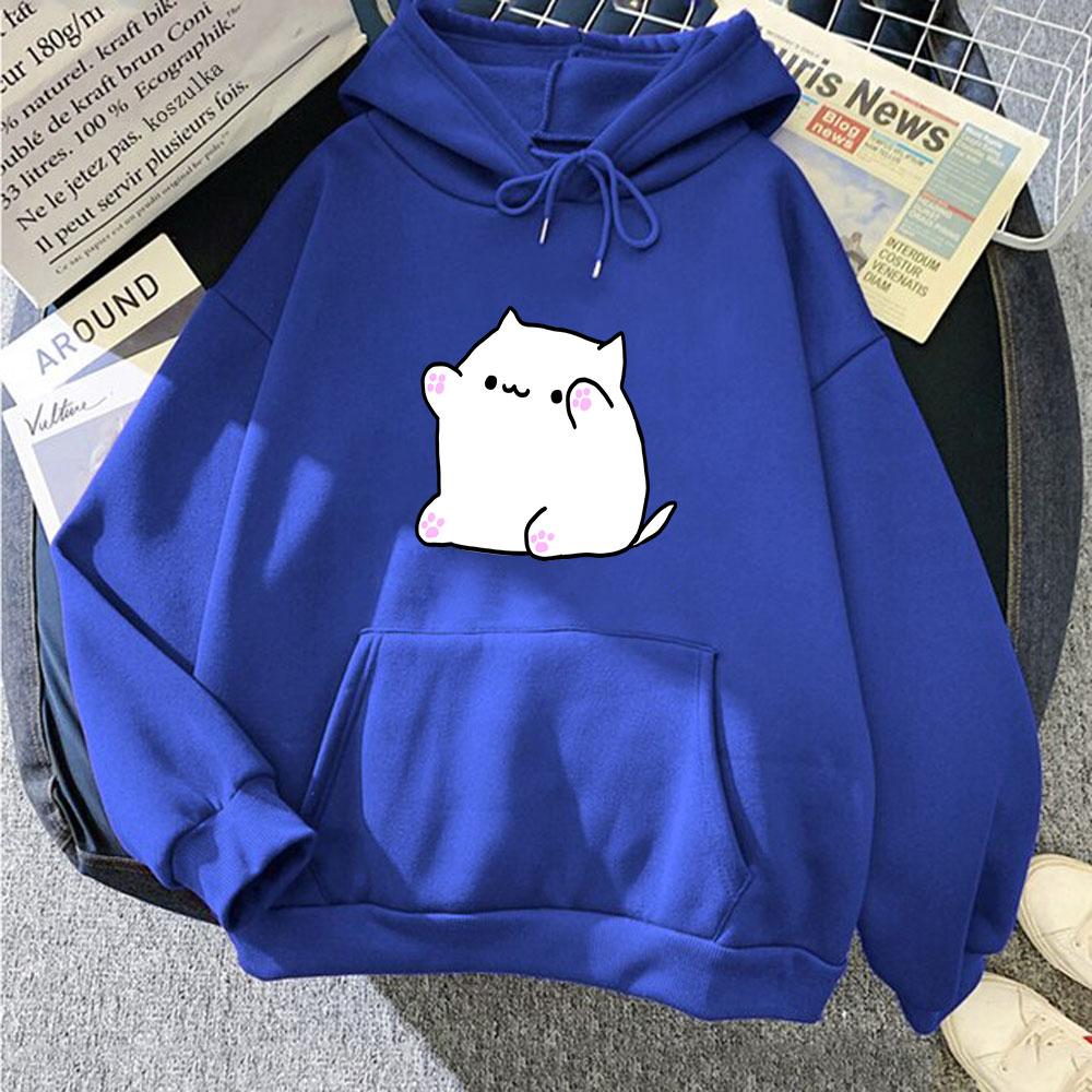 Bongo Cat Hoodies for Women Kawaii Graphic Sweatshirts Men Clothing Female Casual Y2k Clothes Long Sleeve Pullover Streetwear