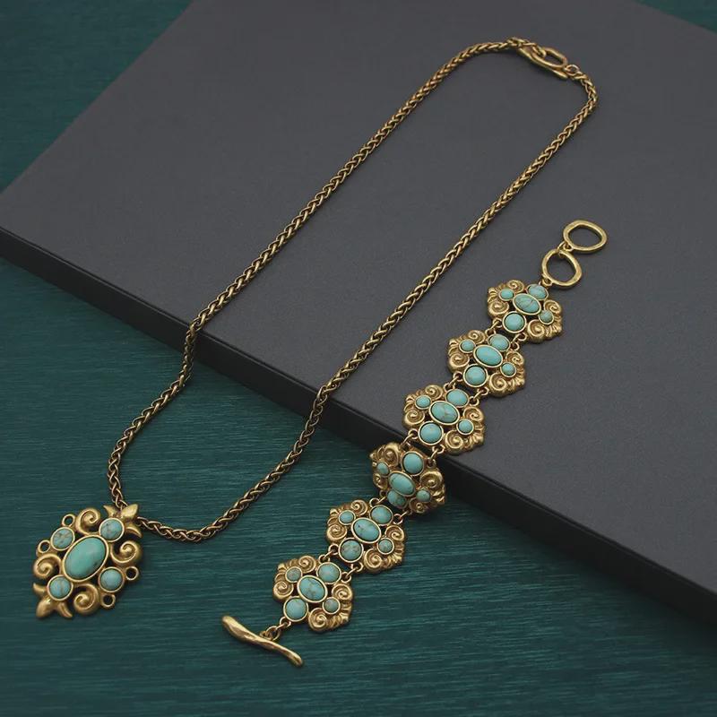 Dio Vintage Lapis Lazuli Silver Jewelry Set: Bracelet, Necklace & Earrings