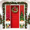 1 Pair Christmas Pattern Hanging Couplet Reusable Cartoon Dwarf Door Banner for Party Festive Home