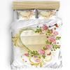 Red Rose Flower Plant White Duvet Cover Bed Bedding Set Home Textile Quilt Cover Pillowcases Bedroom Double Bedding Set No Sheet