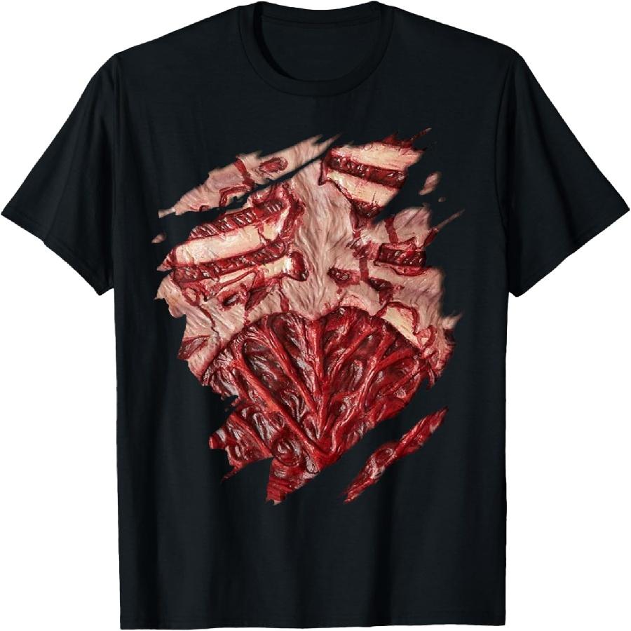 Unisex T-shirt Zombie Chest Blood And Guts Halloween Costume T-Shirt
