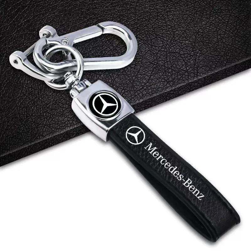 EJK4 2025 Hot New Leather Car Keys Chain Rings Buckle Holder KeysChain For Mercedes benz W203 W204 W205 W210 W211 W212 W164 W176 CLA