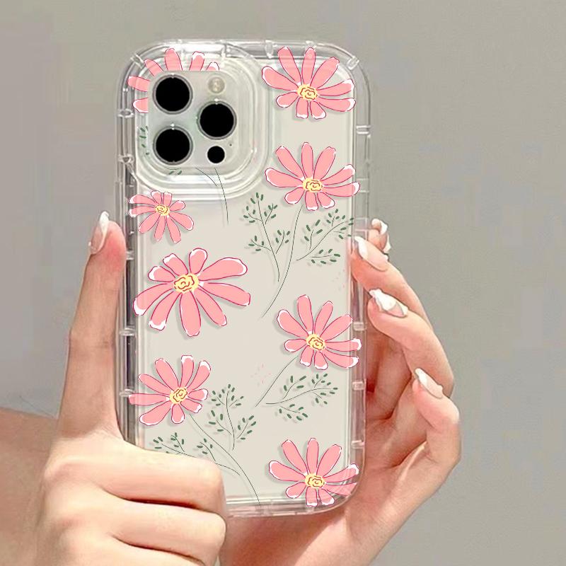 Мягкий чехол для телефона TPU Flower для iPhone 13 Fundas iPhone 11 14 15 12 Pro Max XR 7 8 Plus X Xs SE 13promax прозрачные чехлы