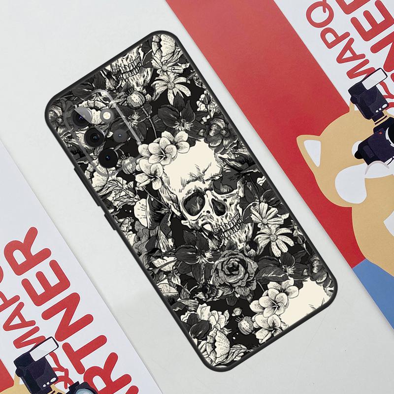 Готический цветочный чехол-череп для Samsung Galaxy A52 A32 A12 A56 A36 A16 A13 A23 A33 A53 A54 A34 A14 A15 A35 A55 A17
