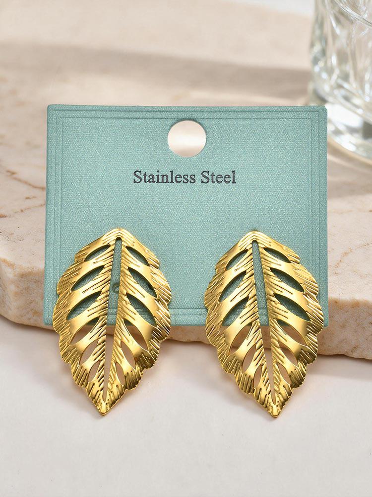 Women's Exquisite Leaves Stud Earrings, Exquisite Fashion Classic Jewelry Wholesale