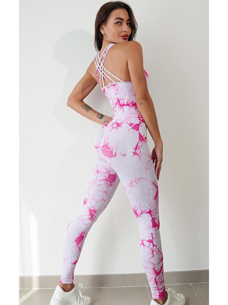 Женский дышащий комбинезон в европейском и американском стиле для занятий йогой и фитнесом на весну и осень.