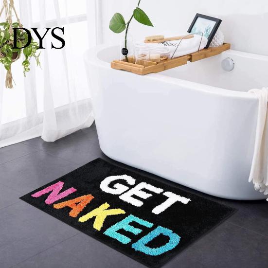 Decorative Bedroom Floor Mat Modern Bath Mat, Absorbent Non-Slip Bathroom Rug, Fun English Letters, Water Foot Pad Machine Washable Cozy Rug