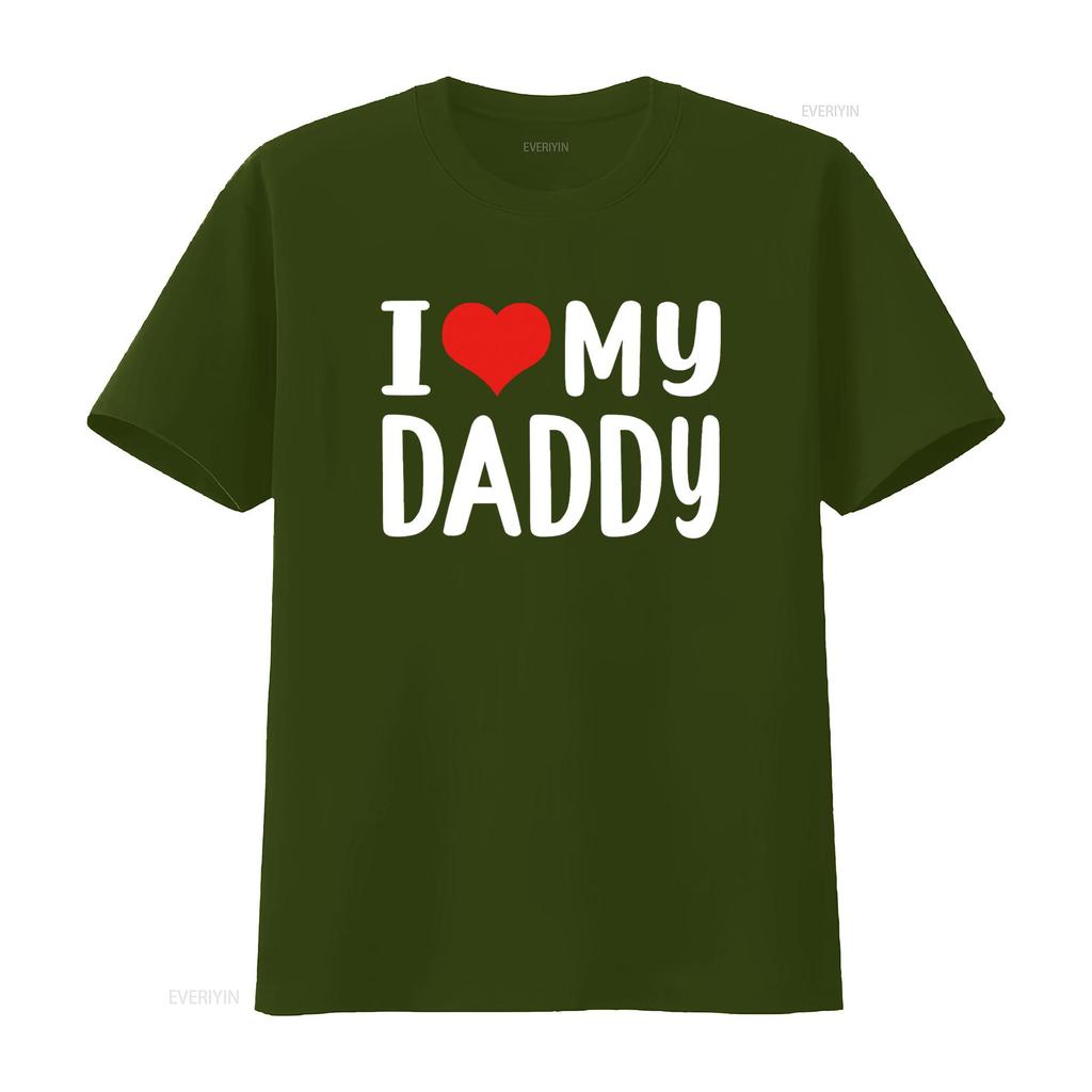 I love my daddy T Shirt vintage Washed streetwear Versatile Top For Everyday Wear Comfortable Unisex Casual fashion Soft