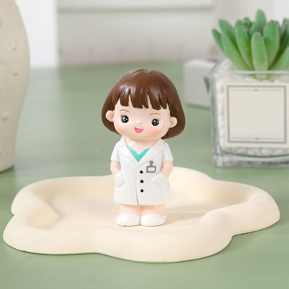 DlY Doctor Nurse Figurine Resin Nurse Cake Ornaments Cute Doctor Garage Kit Collection
