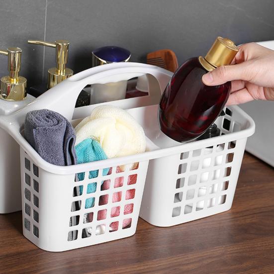 Yousheng Bathroom Storage Basket Divided Grid Design Large Capacity PP Plastic Portable Hollow Home Organizer