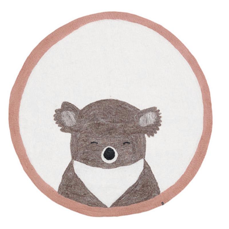 Nordic Round Cartoon Carpet Home Bedroom Bedside Children Room Cute Letters Simple Thicked Plush Covers Sofa Coffee Table Covers