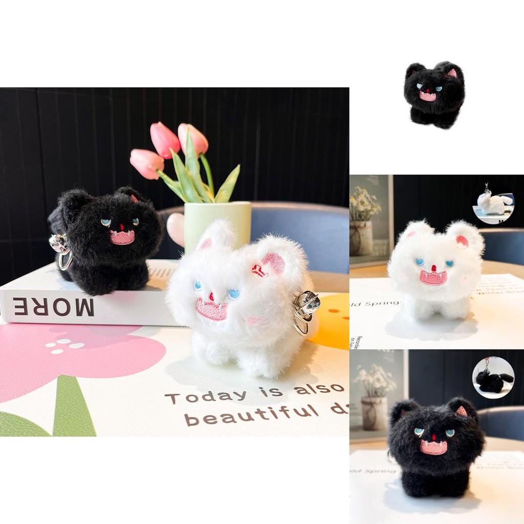 Soft And Cuddly Plush Cat Keychain Featuring Adorable Tail For Stylish Accessories