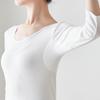 [Belle Maison] inner shirt ladies cotton 3/4 sleeve water absorption quick drying deodorant sweat absorbing innerwear salary list off white LL