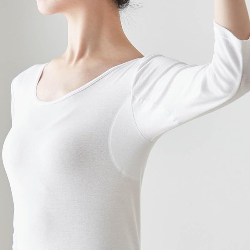 [Belle Maison] inner shirt ladies cotton 3/4 sleeve water absorption quick drying deodorant sweat absorbing innerwear salary list off white LL
