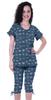 Printed Cotton  Nightwear  Set For Women  S Top & Capri Pant 2 Piece