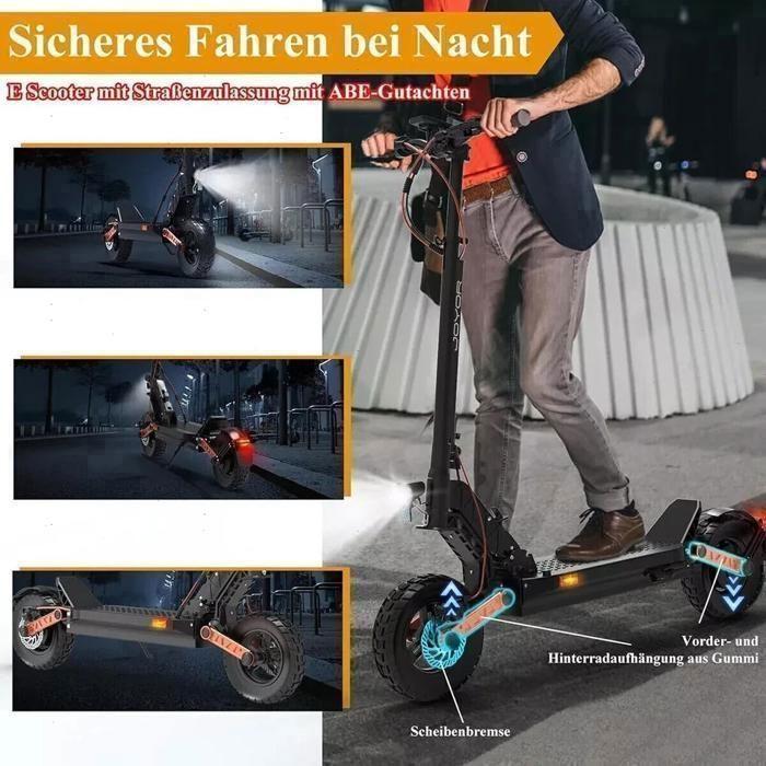 Scooter électrique JOYOR S5 PRO (avec certification ABE) - Moteur 500 W -- Batterie 48 V-26 Ah - Freins à disque - Noir