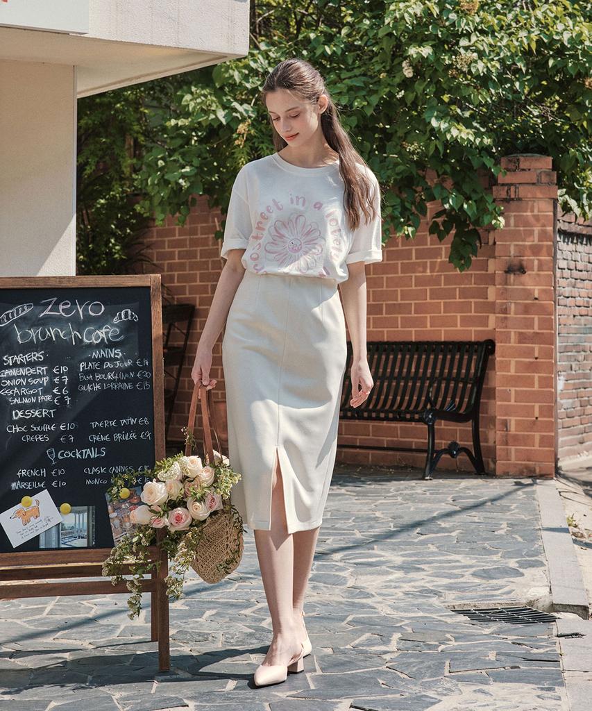 Zero Street [2 Colors] Slit H-Line Skirt