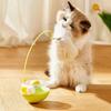 Качающаяся игрушка для кошек, интерактивная игрушка-неваляшка для упражнений, с шариками и перьями, палочка-дразнилка для кошек с 2 колокольчиками для умственной стимуляции и снятия тревоги