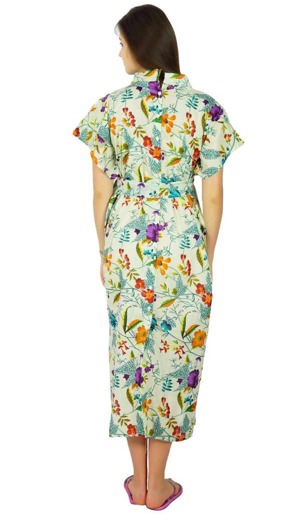 Bimba Kaftan With Belt Nursing Night Gown| Front & Back Buttons-To Be Moms