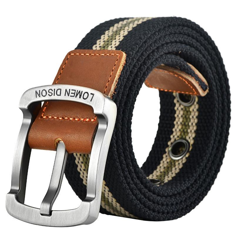 Tactical Canvas Men's Belt Fashion Casual All-match Jeans Accessories Girdle Outdoor Sports Hunting Nylon Pin Buckle Waistband