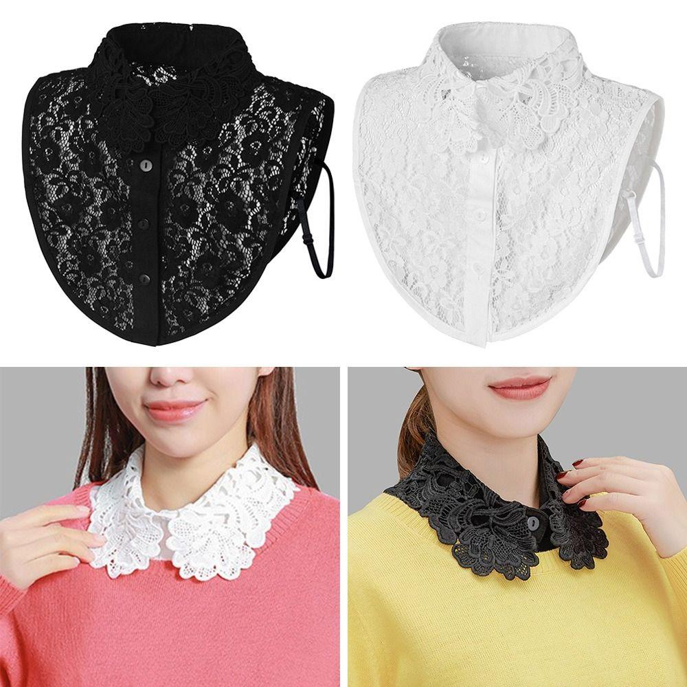 Съемный Кружевной Воротник-Обманка Новый Модный Лацкан Половина Рубашки Женский Девочки