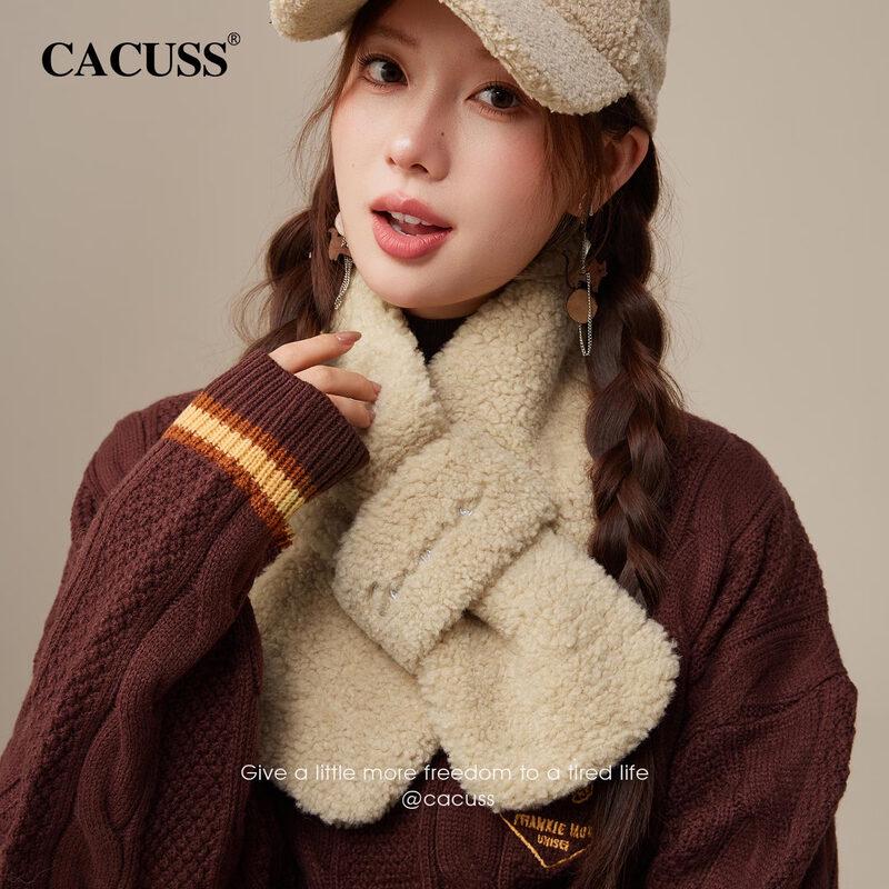 CACUSS Women's Warm Knitted and Plush Scarves & Neck Warmers