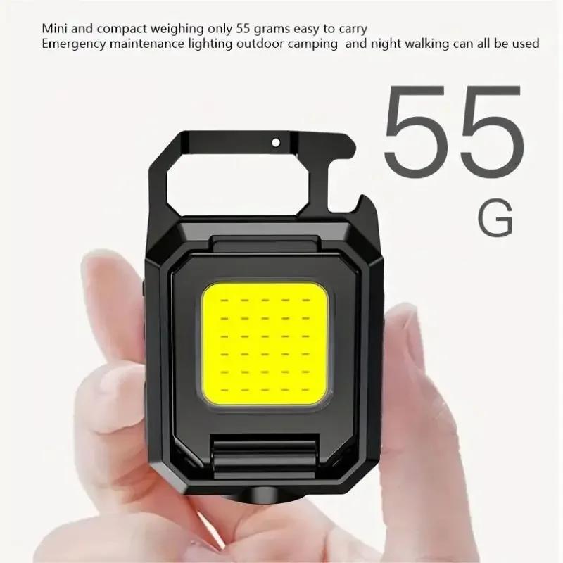 COB Flashlight Pocket XPE Camping LED Work Light Outdoor Foldable Side 2 COBs Hiking Lamp 800mAh USB Charging IPX4 Waterproof