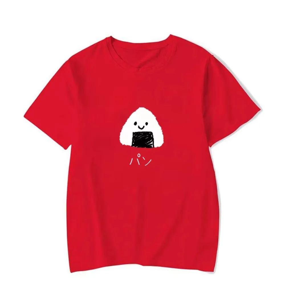 Cartoon Rice Ball Japanese Style Y2k Simple Men Women T-shirt Cute Summer Casual Hip-hop Unisex Street Harajuku Soft Tee Tops