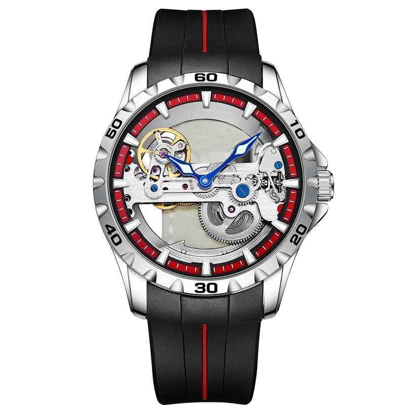 AILANG новые часы автоматические механические часы полые мужские часы часы с силиконовой лентой